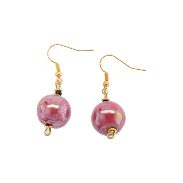 EARRING ROUND &#8211; Pink 204 Mop