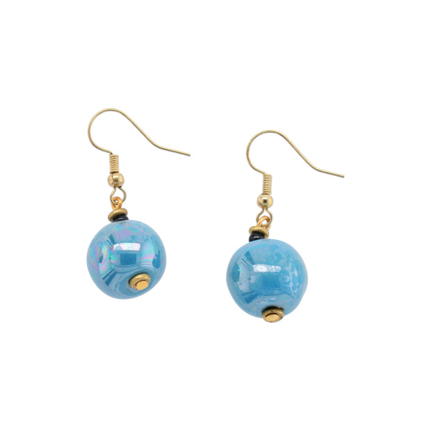 EARRING ROUND &#8211; Turquoise Mop