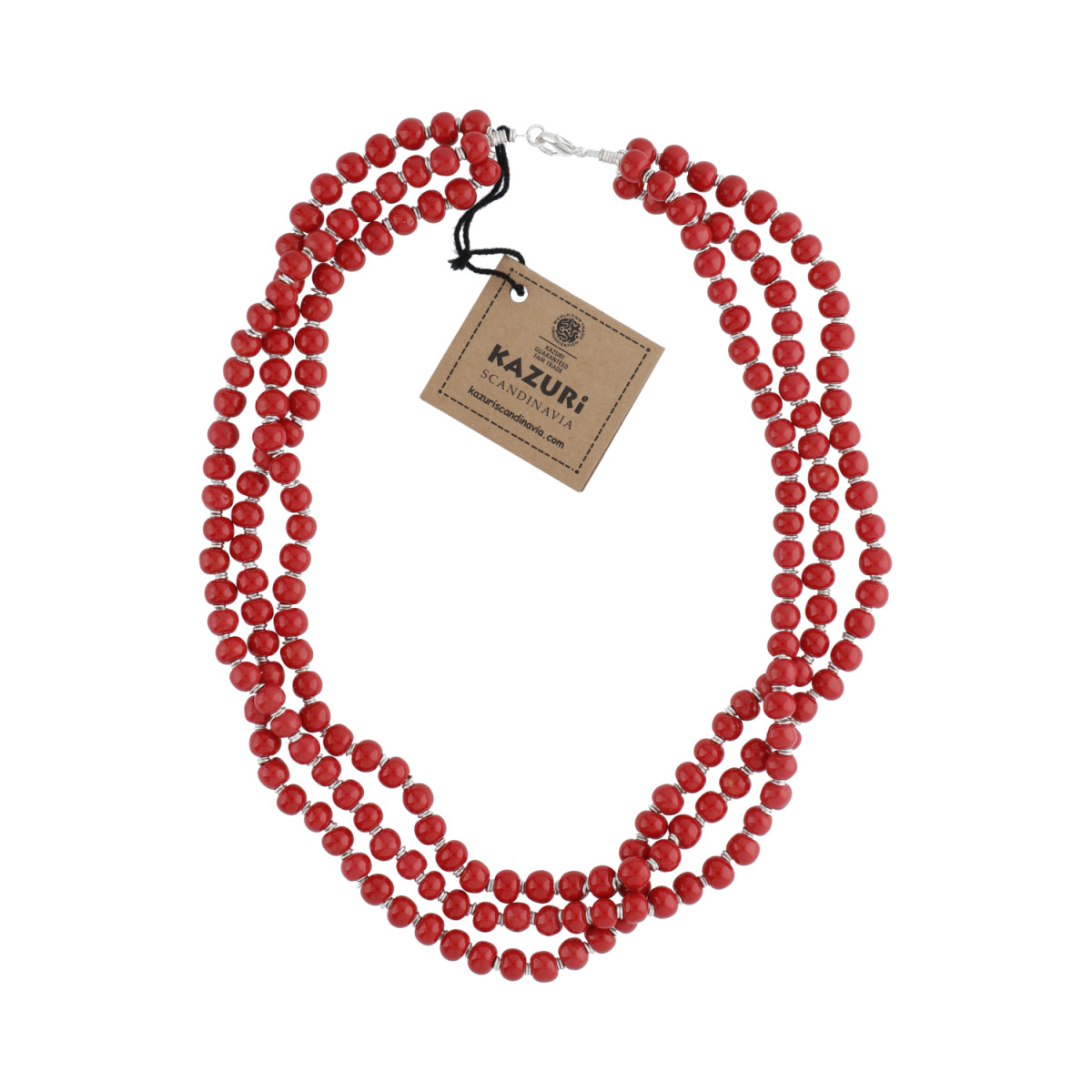 TINY ROUNDS 3 strands &#8211; Bright Red 22